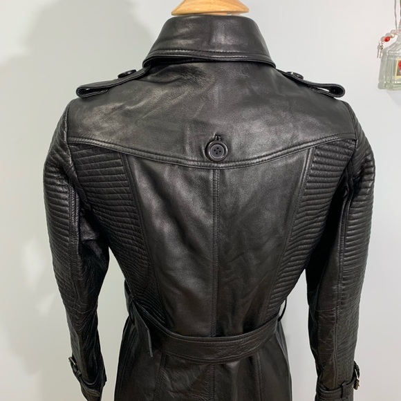 FZ Merchandise Double Breasted Belted Moto Leather Coat Size XS - Picture 8 of 13
